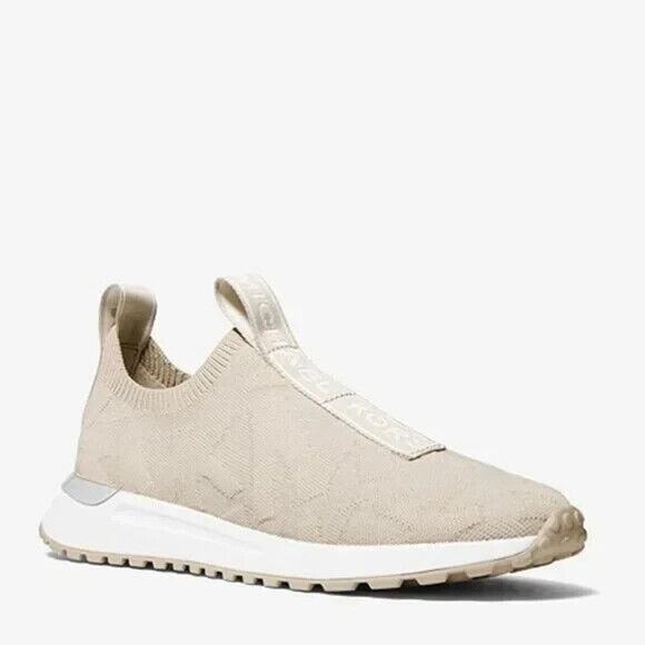 Michael Kors Women's Bodie Embossed Logo Slip-On Sneakers, Light Sand Size 6M - Picture 2 of 7